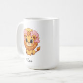 Leo Celestial Zodiac Tasse - Pink Lion Kunst (Vorderseite Links)