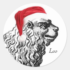 Leo Christmas Runder Aufkleber