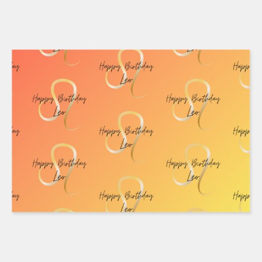 Leo Colorstrolgy Birthday Geschenkpapier Set (Vorderseite 3)