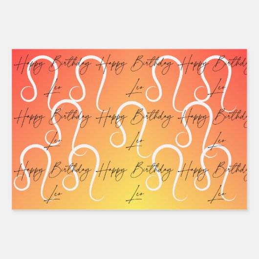 Leo Colorstrolgy Birthday Geschenkpapier Set (Vorderseite 2)