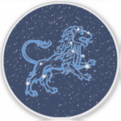 Leo Constellation and Zodiac Sign with Stars Aufkleber (Vorderseite)