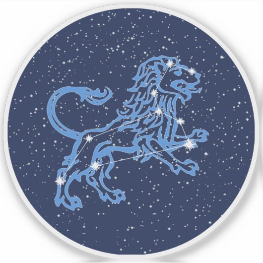 Leo Constellation and Zodiac Sign with Stars Aufkleber (Vorderseite)
