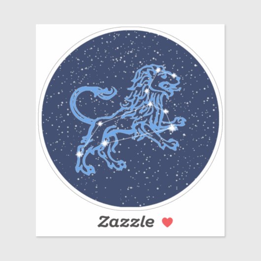 Leo Constellation and Zodiac Sign with Stars Aufkleber (Blatt)