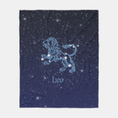 Leo Constellation and Zodiac Sign with Stars Fleecedecke (Vorderseite)