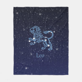 Leo Constellation and Zodiac Sign with Stars Fleecedecke