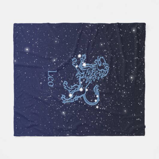 Leo Constellation and Zodiac Sign with Stars Fleecedecke (Vorderseite (Horizontal))