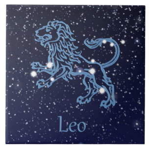 Leo Constellation and Zodiac Sign with Stars Fliese