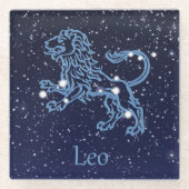 Leo Constellation and Zodiac Sign with Stars Glasuntersetzer (Vorderseite)