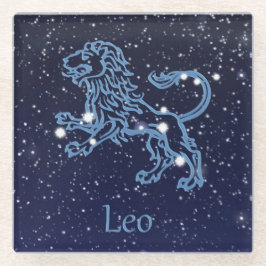 Leo Constellation and Zodiac Sign with Stars Glasuntersetzer