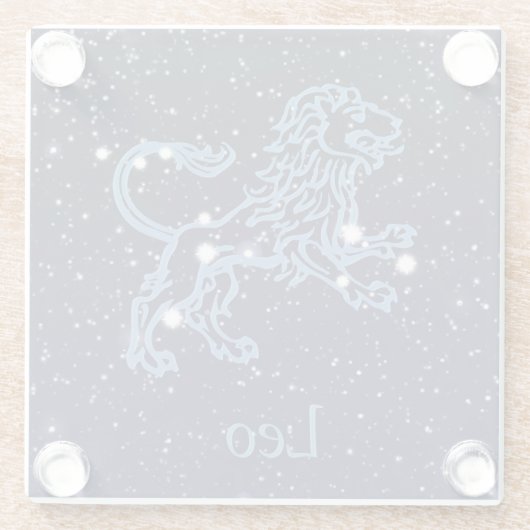 Leo Constellation and Zodiac Sign with Stars Glasuntersetzer (Rückseite)