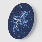 Leo Constellation and Zodiac Sign with Stars Große Wanduhr (Winkel)