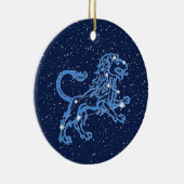Leo Constellation and Zodiac Sign with Stars Keramik Ornament (Rechts)