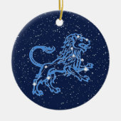 Leo Constellation and Zodiac Sign with Stars Keramik Ornament (Vorne)