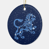 Leo Constellation and Zodiac Sign with Stars Keramik Ornament (Links)