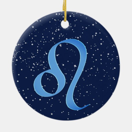 Leo Constellation and Zodiac Sign with Stars Keramik Ornament (Hinten)