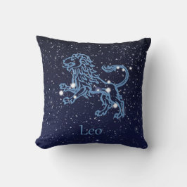 Leo Constellation and Zodiac Sign with Stars Kissen