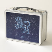 Leo Constellation and Zodiac Sign with Stars Metall Brotdose (Rückseite)