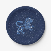 Leo Constellation and Zodiac Sign with Stars Pappteller (Vorderseite)