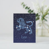 Leo Constellation and Zodiac Sign with Stars Postkarte (Stehend Vorderseite)