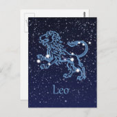 Leo Constellation and Zodiac Sign with Stars Postkarte (Vorne/Hinten)