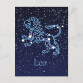 Leo Constellation and Zodiac Sign with Stars Postkarte (Vorderseite)