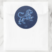 Leo Constellation and Zodiac Sign with Stars Runder Aufkleber (Tasche)