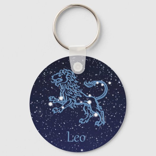 Leo Constellation and Zodiac Sign with Stars Schlüsselanhänger (Vorderseite)