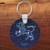 Leo Constellation and Zodiac Sign with Stars Schlüsselanhänger (Vorderseite)