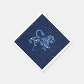 Leo Constellation and Zodiac Sign with Stars Serviette (Ecke)