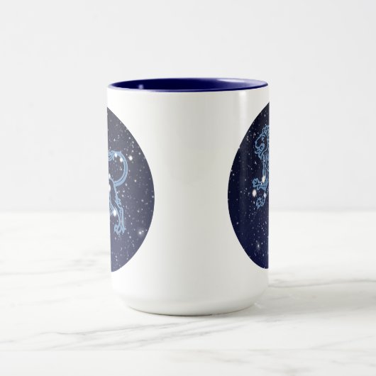 Leo Constellation and Zodiac Sign with Stars Tasse (Zentrum)
