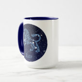 Leo Constellation and Zodiac Sign with Stars Tasse (Vorderseite Links)