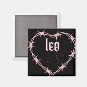 Leo Constellation Gothic Ästhetik Barbed Wire Magnet (Vorderseite/Rückseite)
