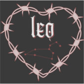 Leo Constellation Gothic Barbed Wire Design Aufkleber (Vorderseite)