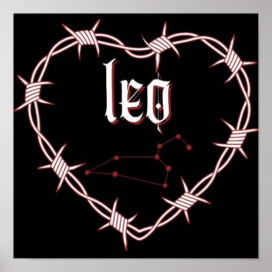 Leo Constellation Gothic Dark Celestial Art Poster (Vorne)