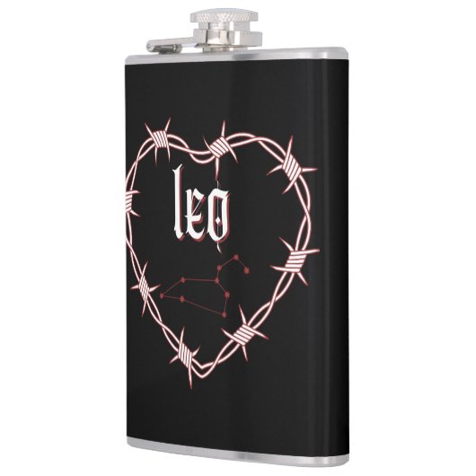 Leo Constellation Gothic Dark Celestial Edgy Flachmann (Links)