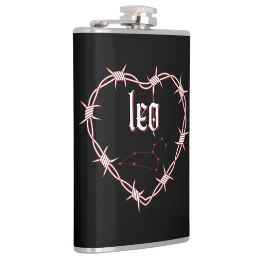 Leo Constellation Gothic Dark Celestial Edgy Flachmann (Rechts)