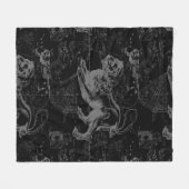Leo Constellation Hevelius 1690 auf Schwarz Fleecedecke (Vorderseite (Horizontal))