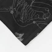Leo Constellation Hevelius 1690 auf Schwarz Fleecedecke (Ecke)