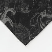 Leo Constellation Hevelius 1690 auf Schwarz Fleecedecke (Ecke)