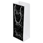 Leo Constellation Hevelius 1690 auf Schwarz Geschenktüte Für Weinflaschen (Rückseite Schrägansicht)