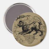 Leo Constellation Hevelius 1690 Juli 23 August 22 Magnet (Vorderseite/Rückseite)