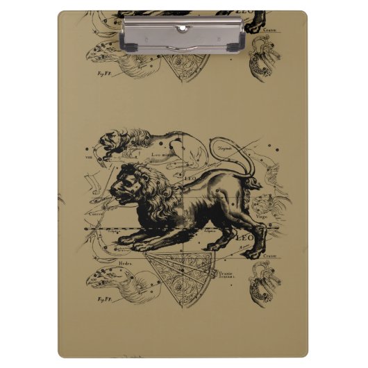 Leo Constellation Hevelius 1690 Juli 23 - August 2 Klemmbrett (Vorderseite)