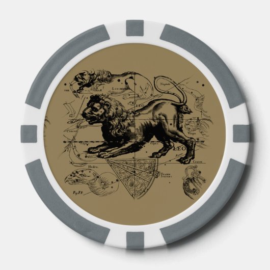 Leo Constellation Hevelius 1690 Juli 23 - August 2 Pokerchips (Vorderseite)