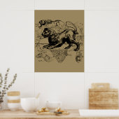 Leo Constellation Hevelius 1690 Juli 23 - August 2 Poster (Küche)