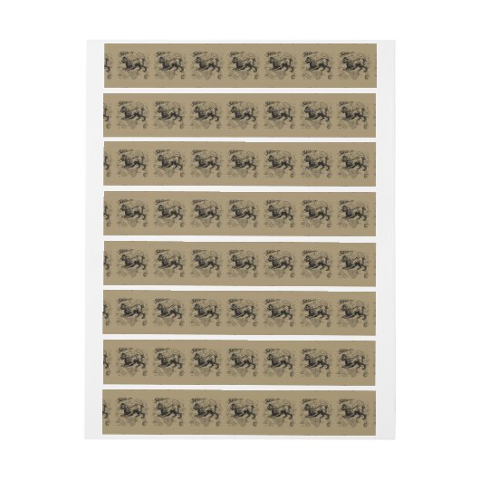 Leo Constellation Hevelius 1690 Juli 23 - August 2 Rundum-Adressaufkleber (Bogen)