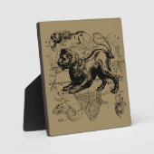 Leo Constellation Map Hevelius 1690 auf Taupe Fotoplatte (Vorderseite)