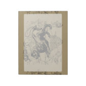 Leo Constellation Map Hevelius 1690 auf Taupe Notizblock (Rotiert)