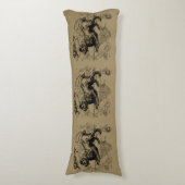 Leo Constellation Map Hevelius 1690 auf Taupe Seitenschläferkissen (Vorderseite Vertikal)