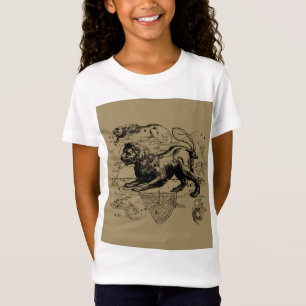 Leo Constellation Map Hevelius 1690 auf Taupe T-Shirt