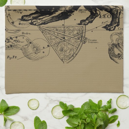Leo Constellation Map Hevelius circa 1690 Handtuch (Gefaltet)